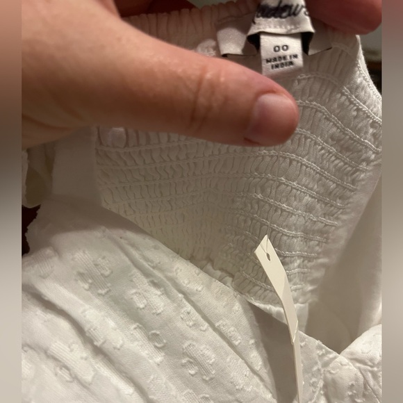 Madewell Tie-Back Flutter-Sleeve Tiered Midi Dress in White Size 00 - Picture 14 of 16